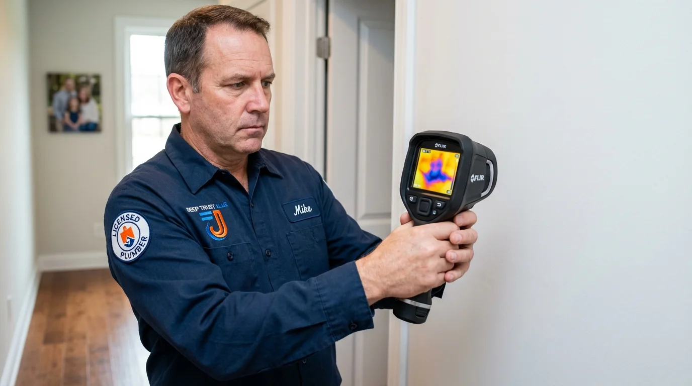 Thermal imaging leak detection by Johns Plumbing LLC in Winsted